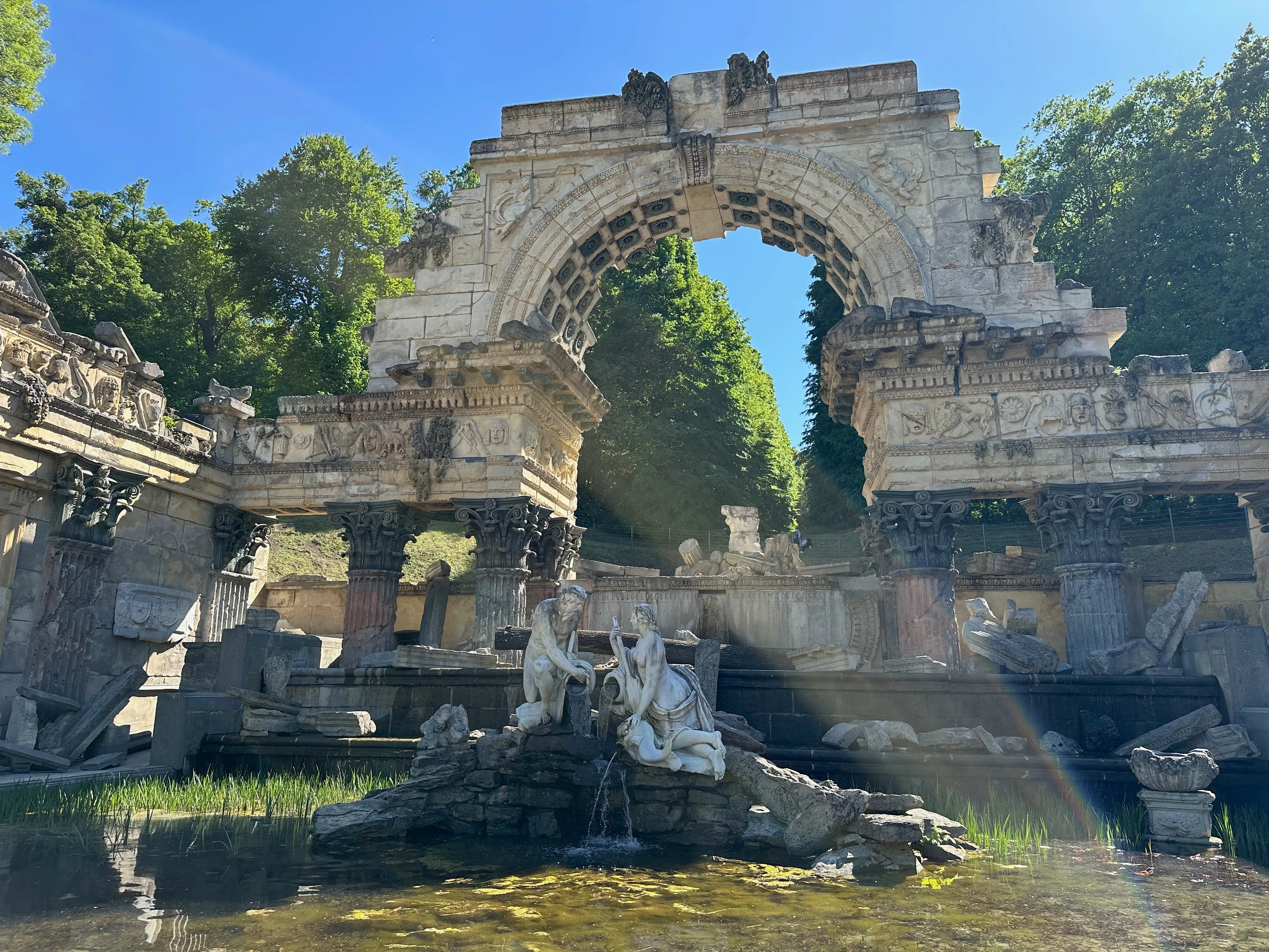 The Roman Ruin (Römische Ruine), one of the garden monuments at Schönbrunn