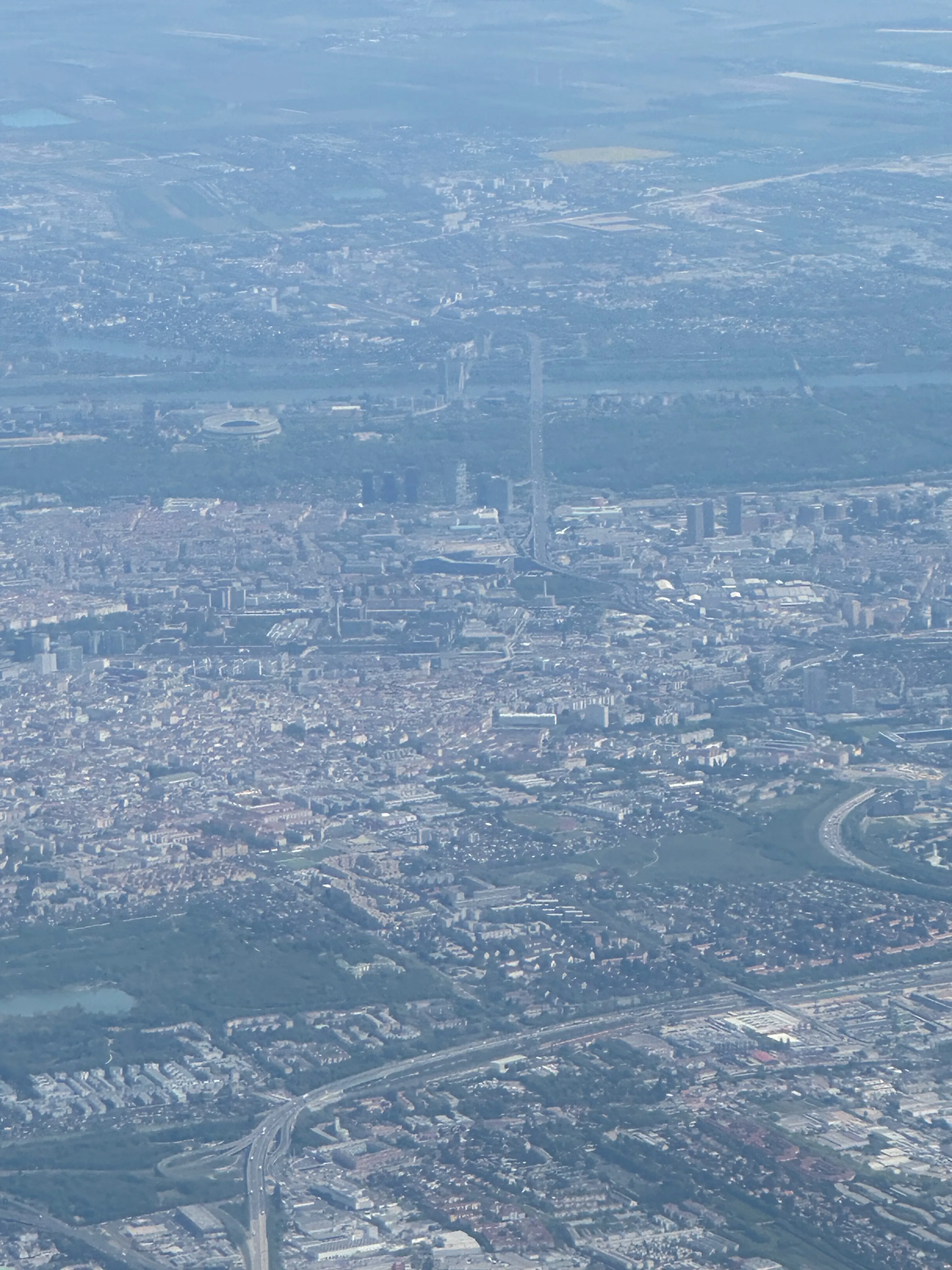 Vienna from the air, just after takeoff
