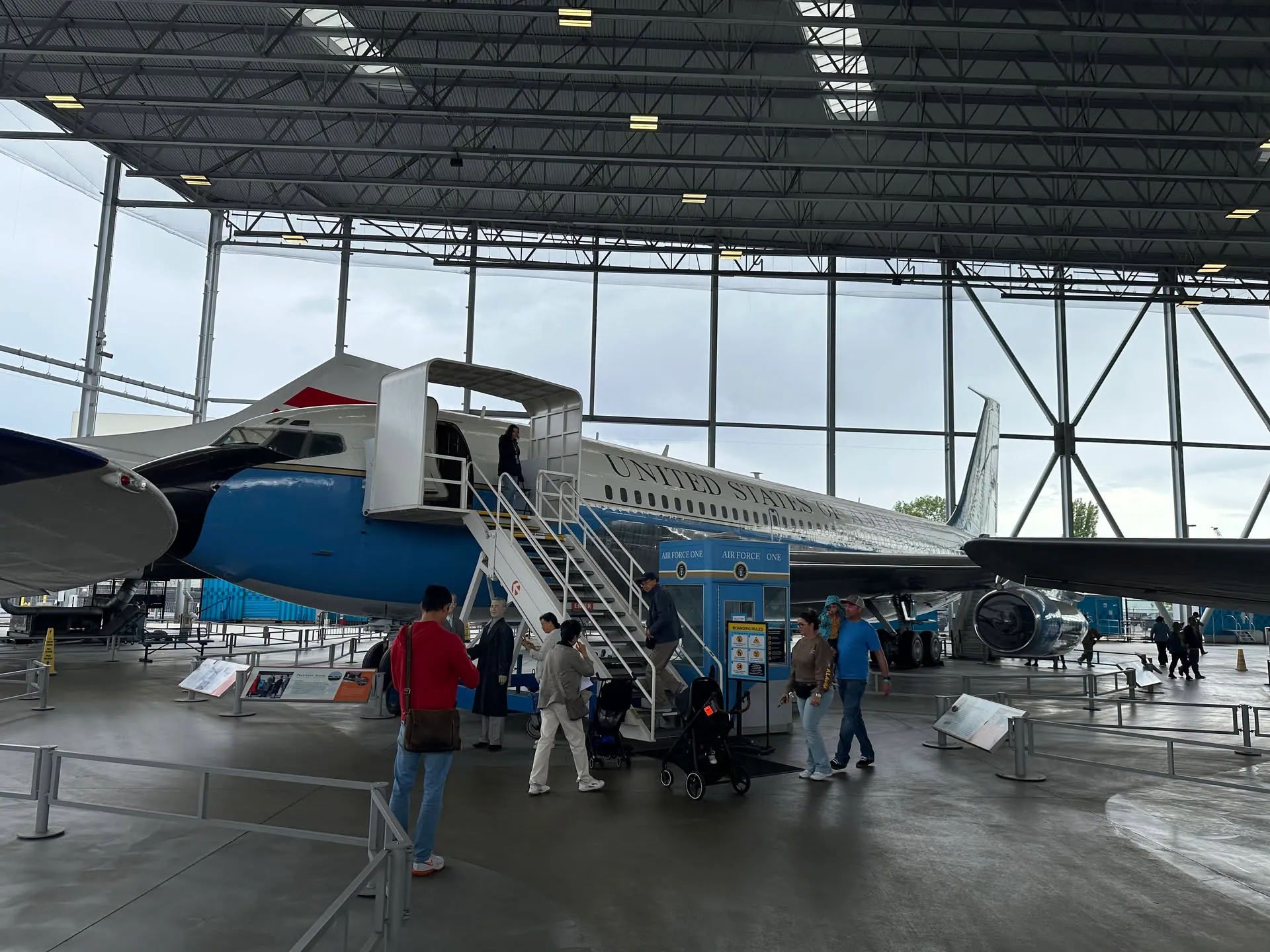 The first jet Air Force One in the outdoor Aviation Pavilion