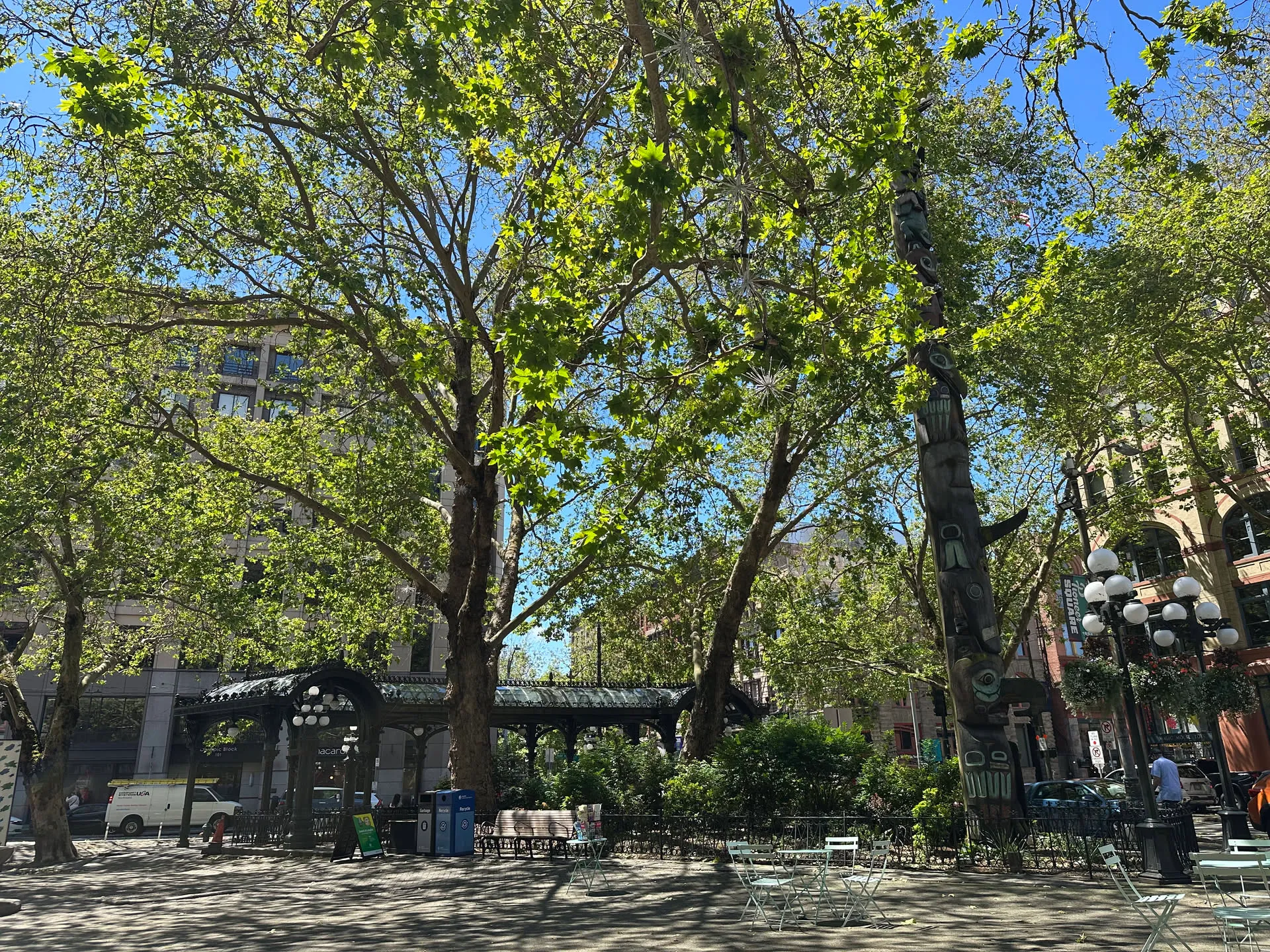 Pioneer Square and the totem pole, the heart of old Seattle