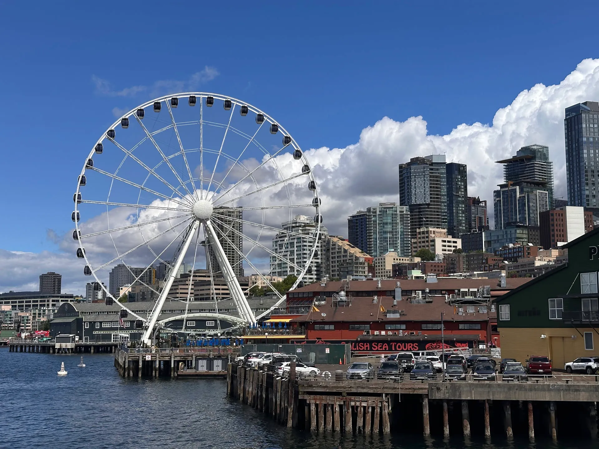 The Seattle Great Wheel on the waterfront — stop two on the audio tour