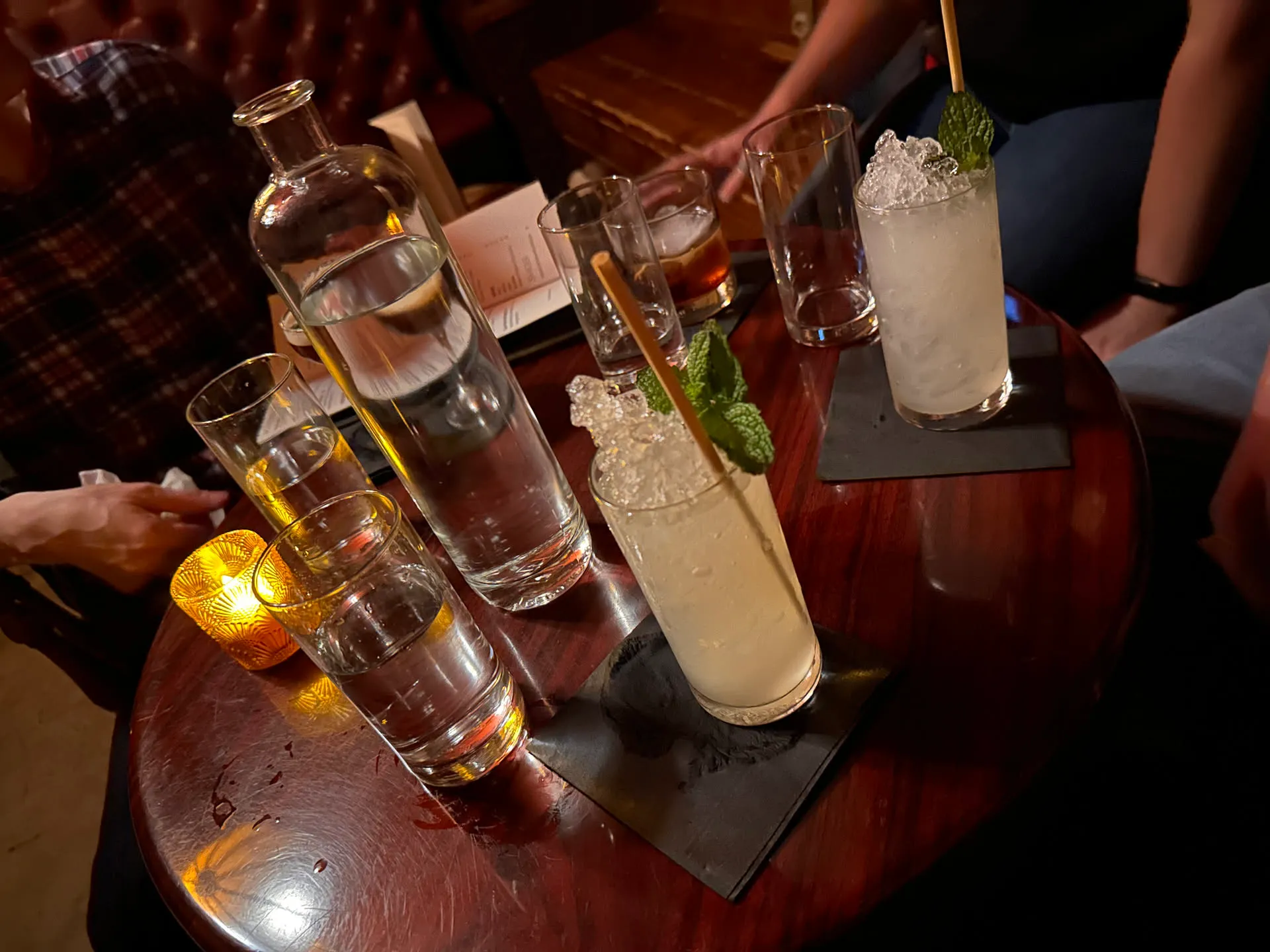 Crushed-ice cocktails at Bathtub Gin, a speakeasy-style bar in Belltown