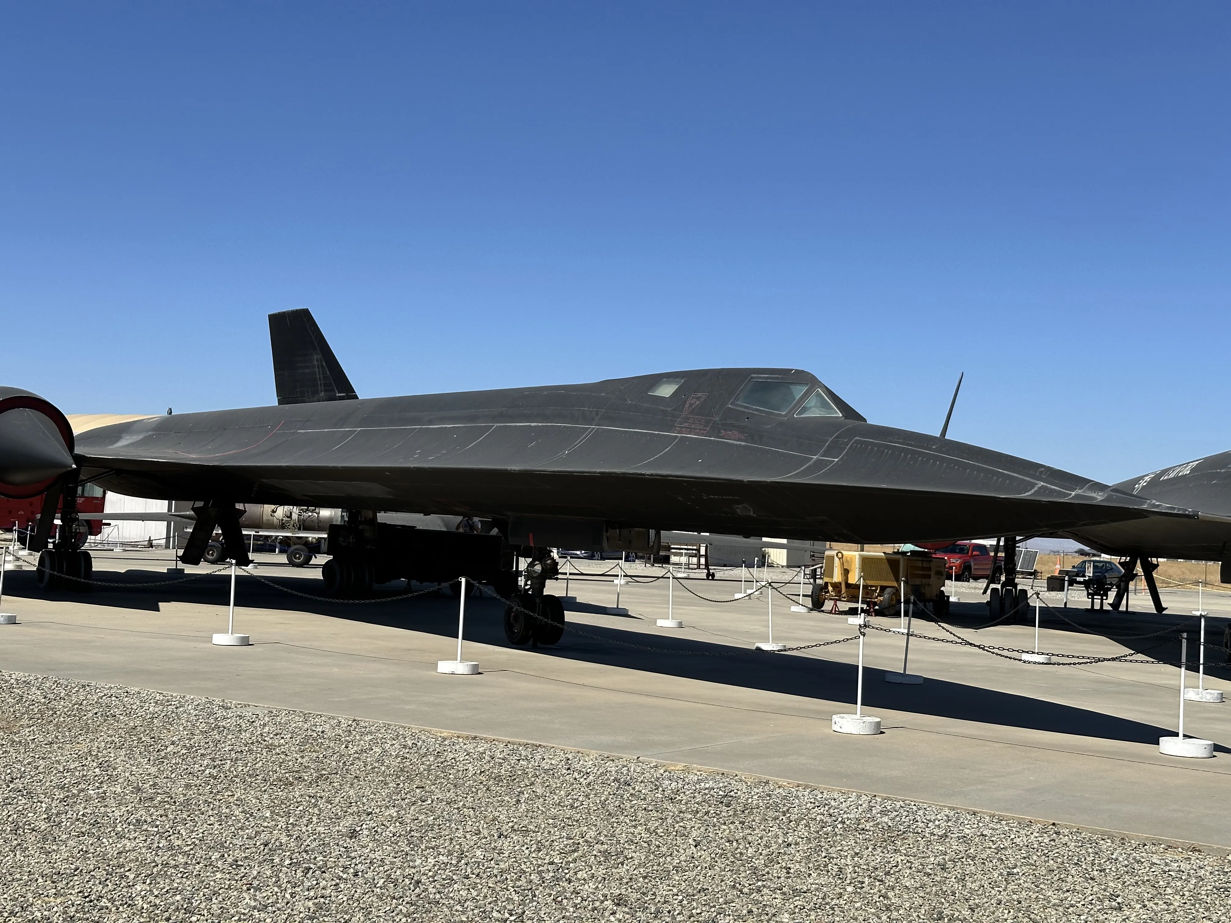 SR-71 Blackbird seen head-on at Palmdale's heritage airpark