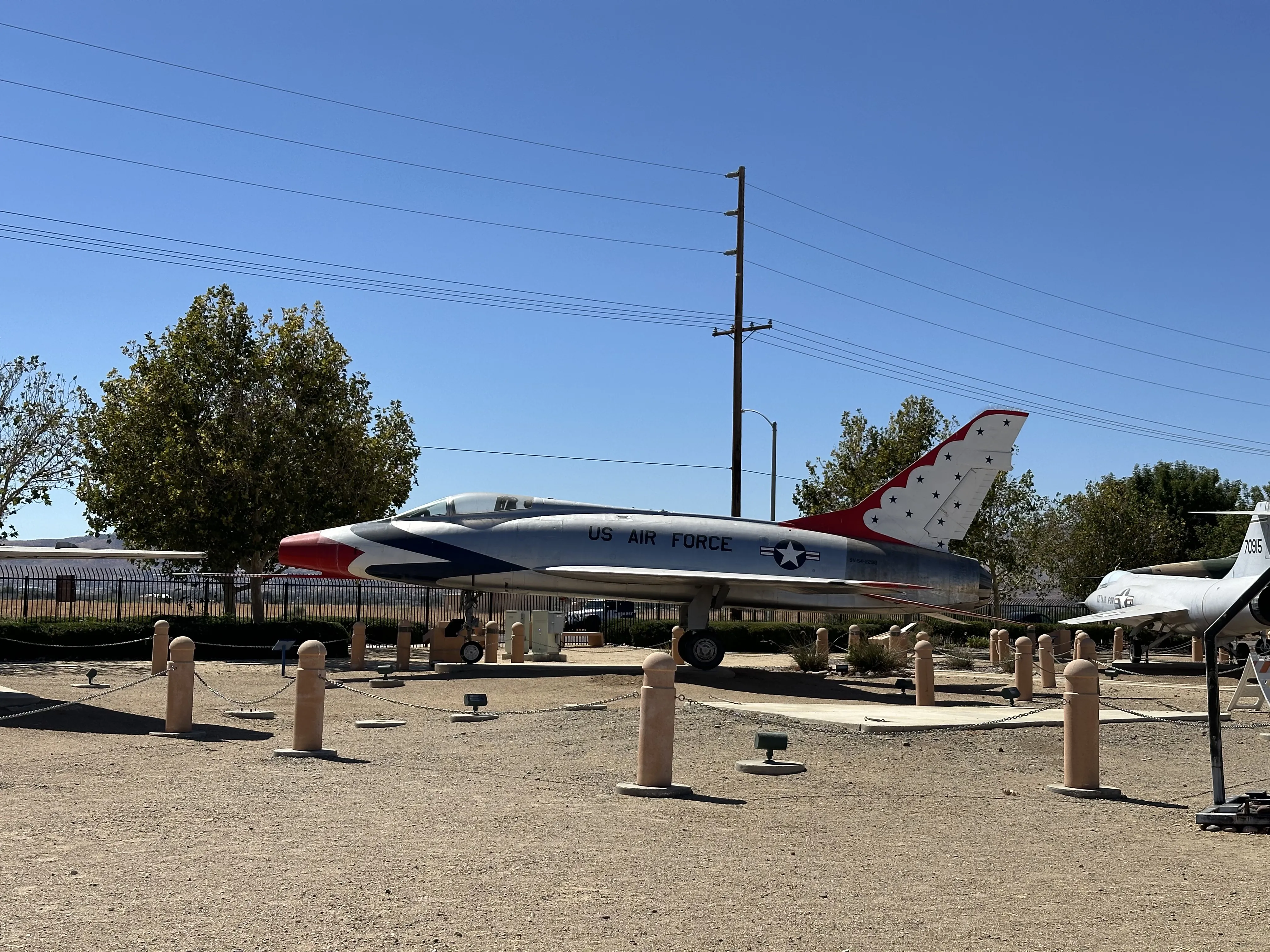 A jet display at Palmdale's aerospace heritage site