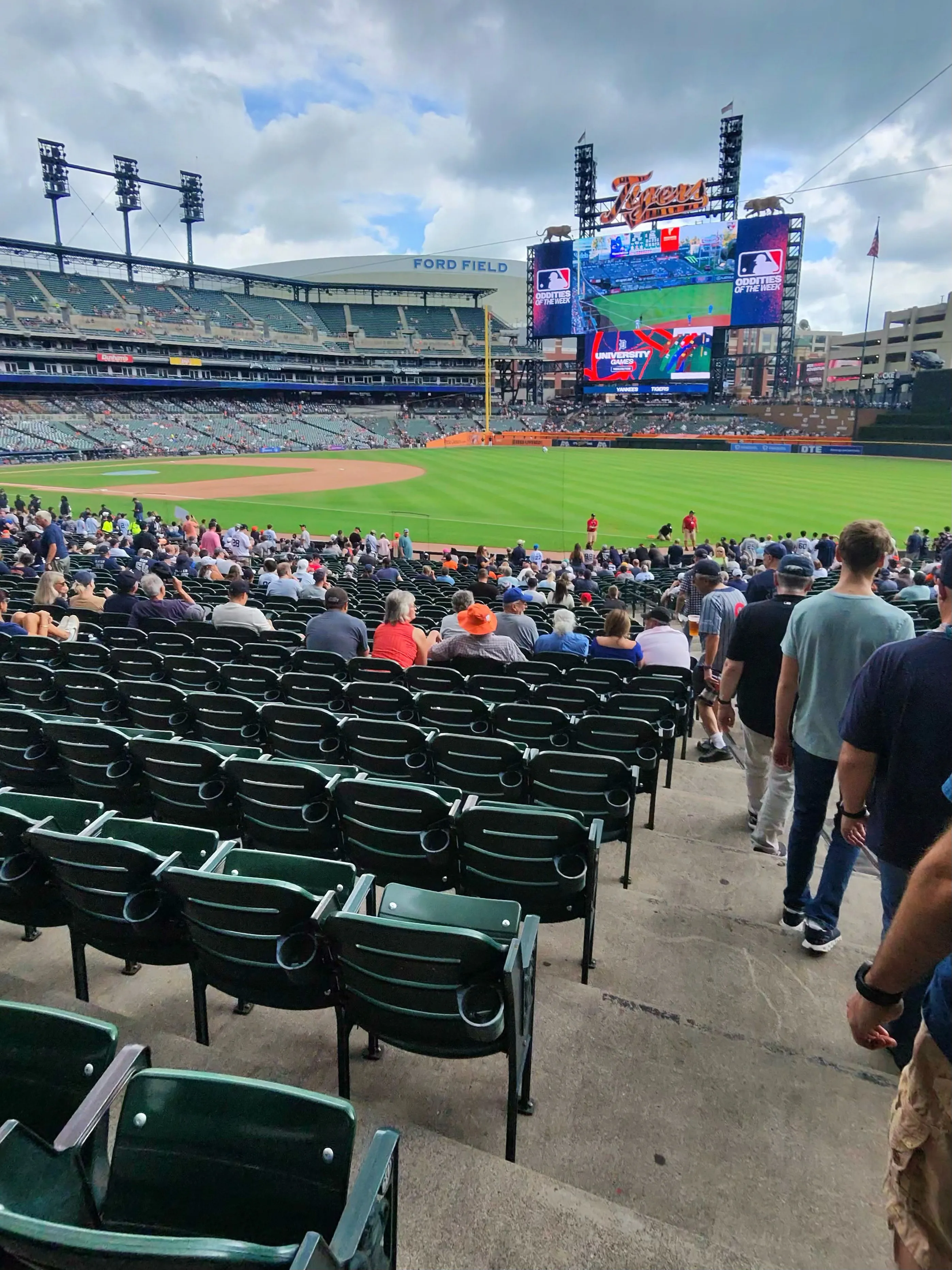 Inside Comerica Park during a Tigers game