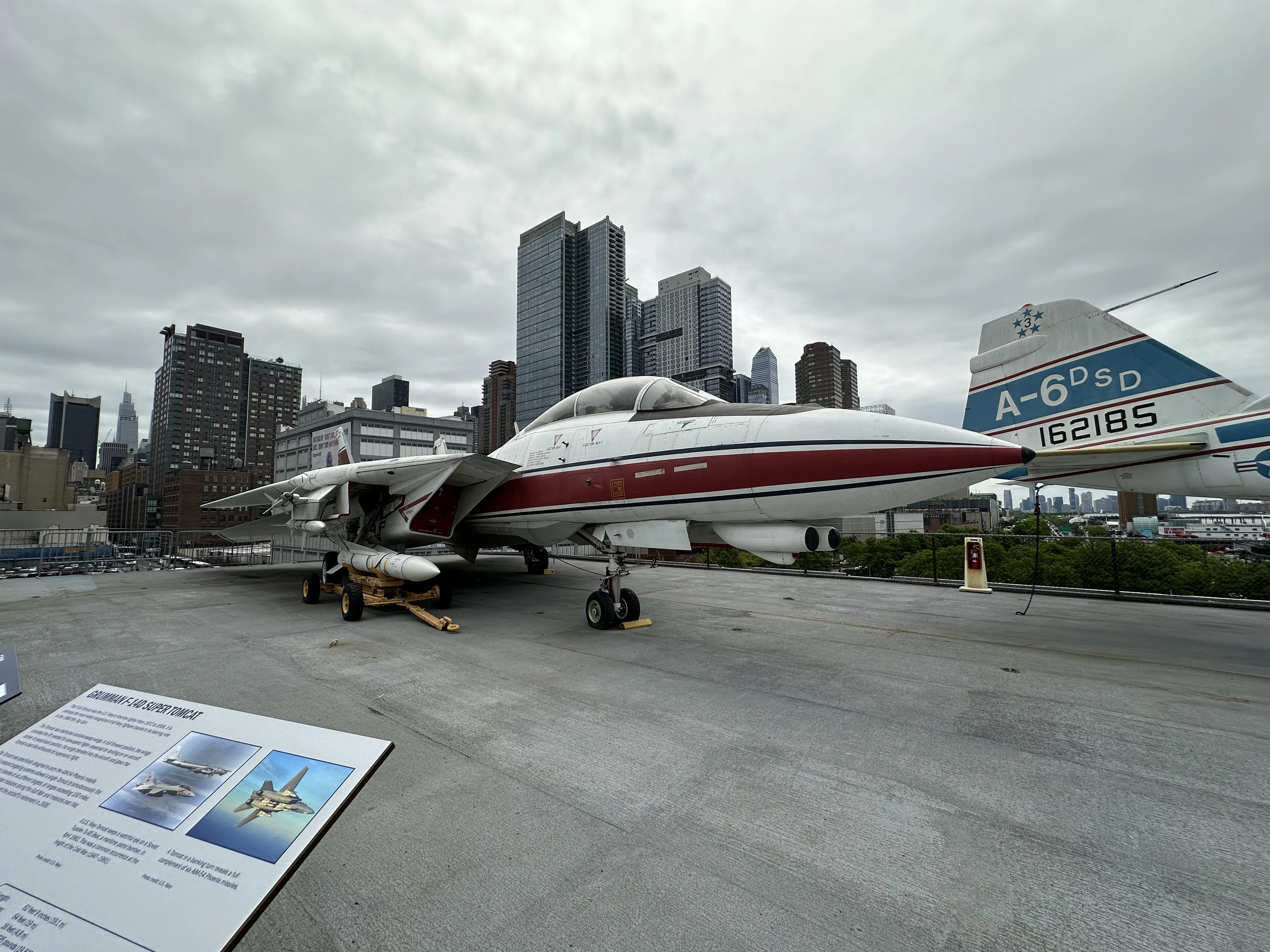A Concorde supersonic airliner on display at the Intrepid Sea, Air & Space Museum
