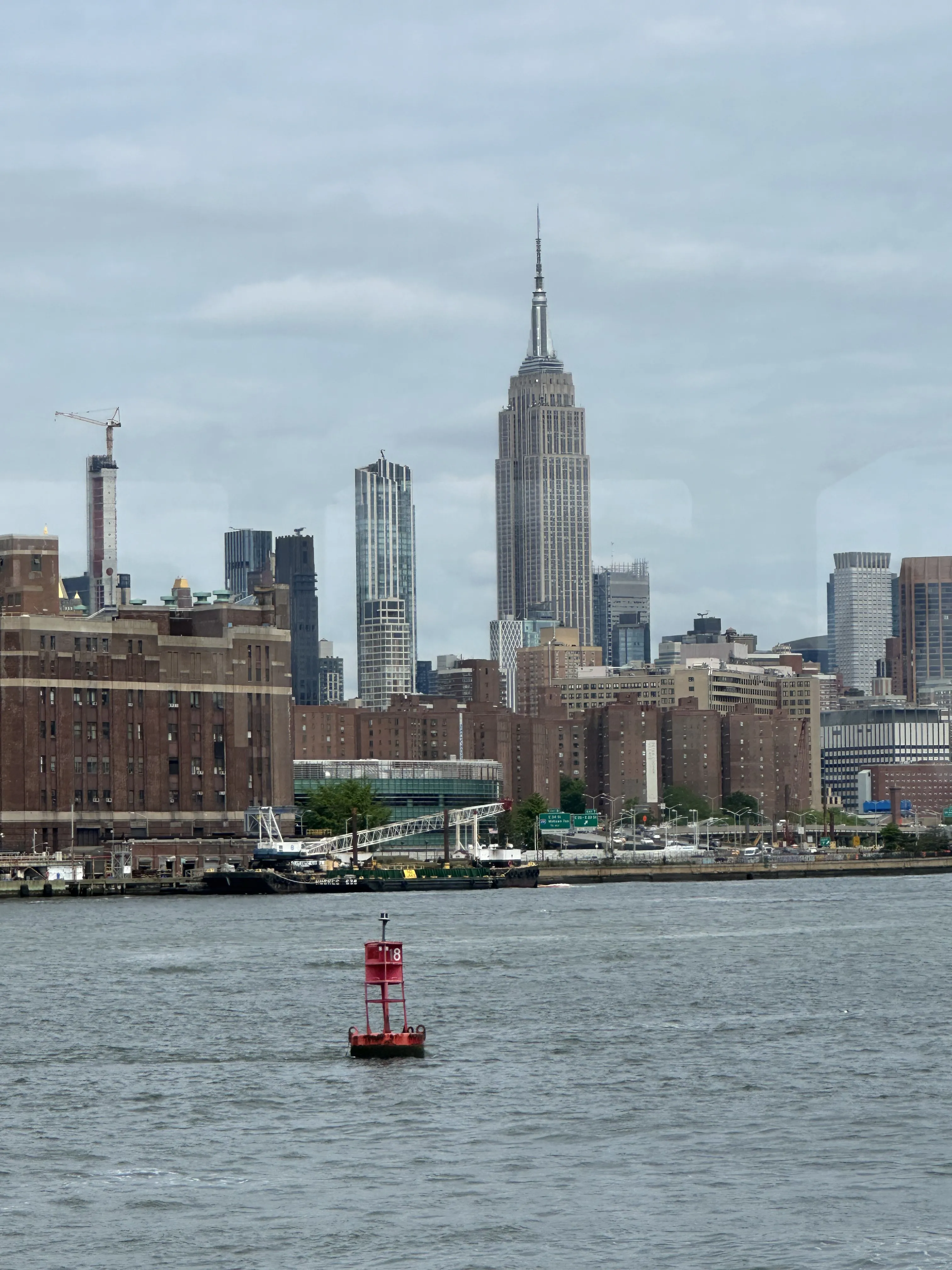The Empire State Building rising over the Manhattan skyline
